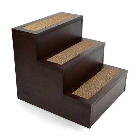 Martha Stewart 3 Step Cherry Wood Convertible Ramp, 17.5" x 16" x 15. ...