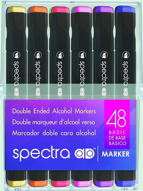 Buy AD Marker Chartpak Spectra, Tri-Nib and Brush Dual-Tip, 48 Assorted ...