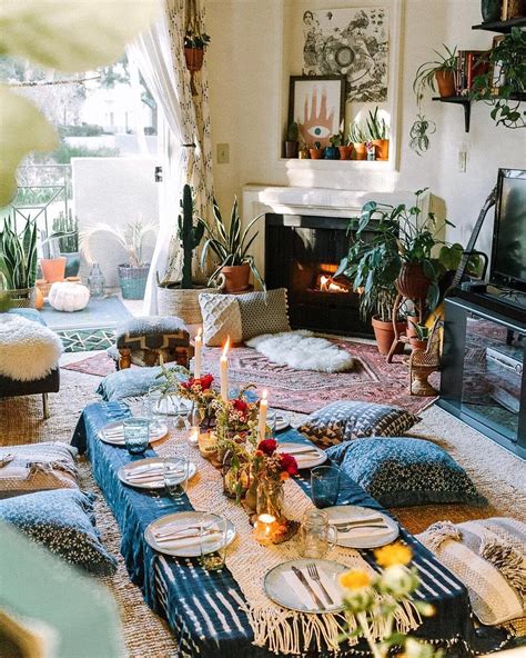 Bohemian kitchen table setting ideas | Bohemian tea table decor, Boho ...