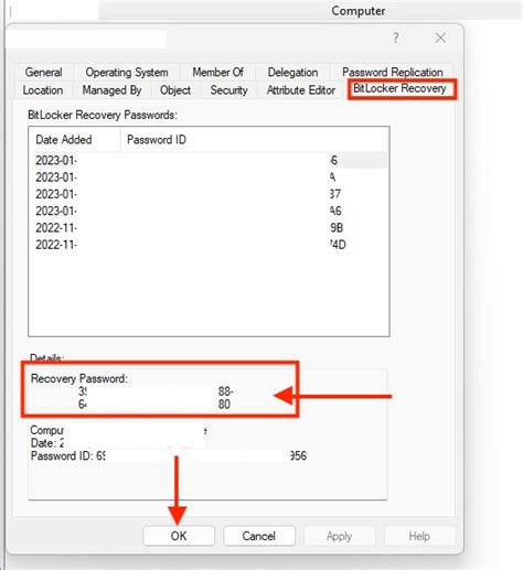 Image result for BitLocker Recovery ID Example