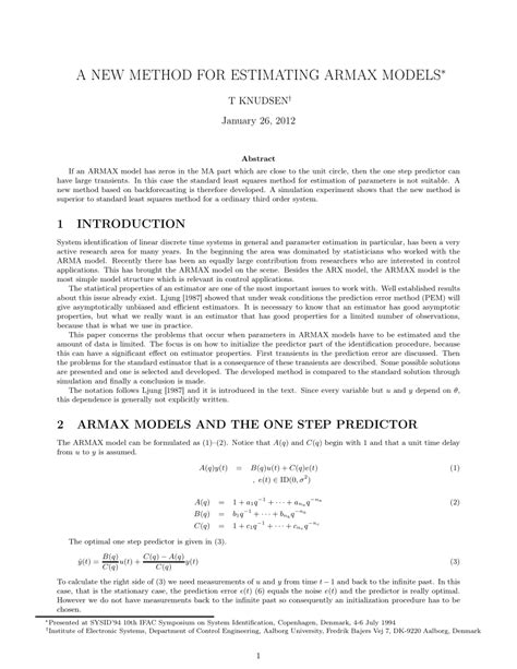 Image result for Parametric Models ARX Armax MATLAB