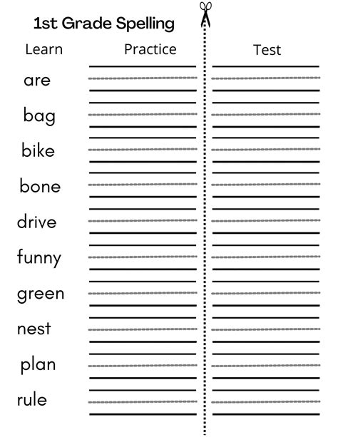 1st Grade Spelling Worksheets Free Printables