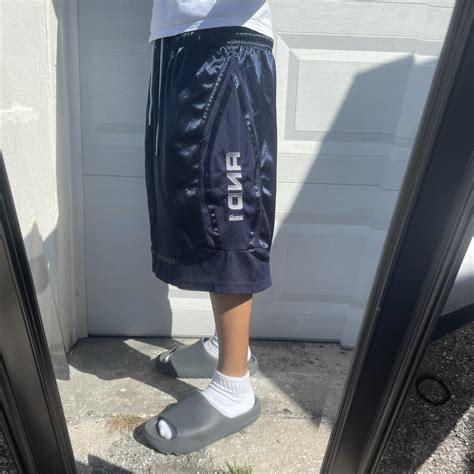 Y2K And1 Baggy Logo Navy Basketball Shorts Size -... | Depop