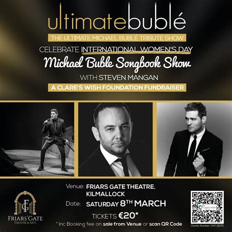 Michael Buble Songbook Show, Friars' Gate Theatre, Limerick, 8 March ...