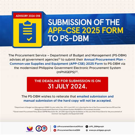 ADV 2024-018: Submission of the APP-CSE 2025 Form to PS-DBM