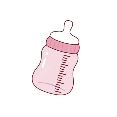 Baby Bottle Hd Transparent, Original Hand Painted Baby Bottle Pink Baby ...