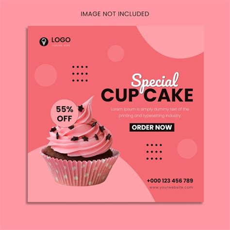 Publication Spéciale Sur Les Médias Sociaux De Cup Cake Post Instagram ...