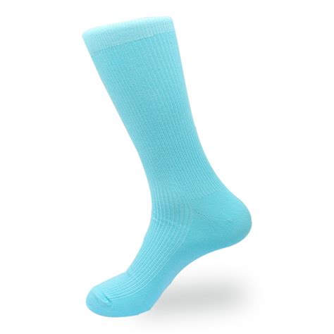 Light Blue Cotton-Blend Socks | Groomsmen Solid Color Men's Crew Socks ...
