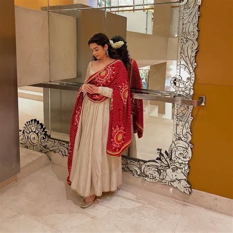 Chinon Gown Set with Printed Bandhani Dupatta – Maharani Weaves