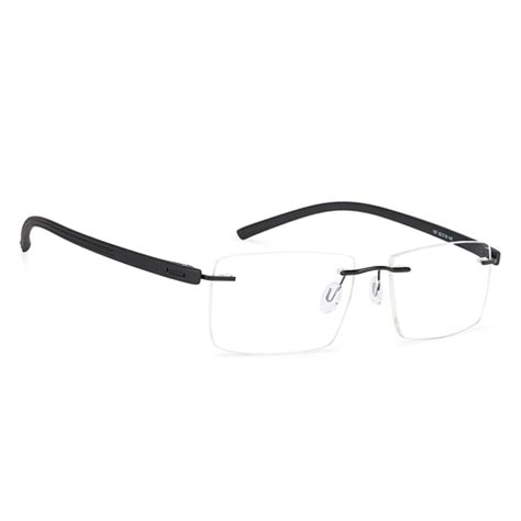 Black Rimless Rectangle Vincent Chase Sleek Steel 157 -C11 Eyeglasses
