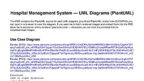 Hospital Management System UML Diagrams (PlantUML) with Links - Studocu