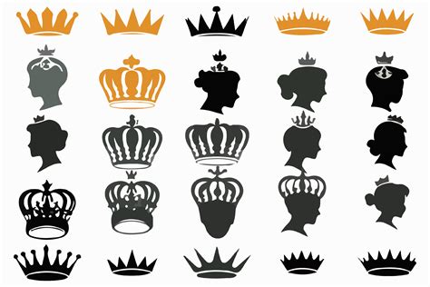Silhouettes Queen Crowns Set Afbeelding door BreakingDots · Creative Fabrica