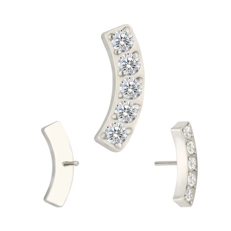 Titanium Internally Threadless Top CZ Bezel Set – Tattoo Gizmo