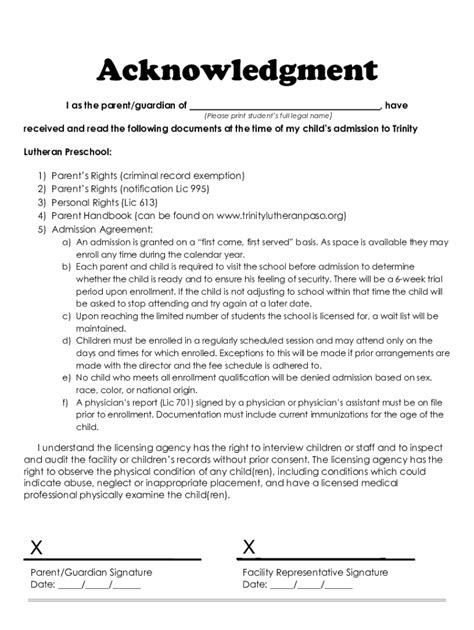 Fillable Online Acknowledgement of Understanding Sample Clauses: 128 ...