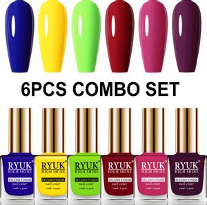 RYUK Long Shine HD Colors Nail Polish Combo Offer Set of 6 Pcs SN-36 ...