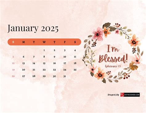Free 2025 Christian Calendar Printable with Bible Verses | EntheosWeb