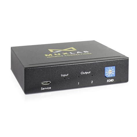 MuxLab 1x2 HDMI Splitter | 1 in 2 Out| 4K@60HZ | 4:4:4 | HDR | HDMI 2.0 ...