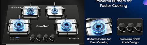 Greenchef Zentro Smart Three burner Glass Hob Top| Digital timer ...