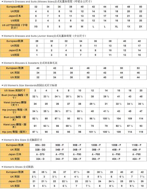 海淘衣服裤子鞋子尺寸对照表完整版_德国败吧_新浪博客
