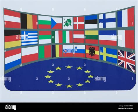 European Union Member States, flags, banners, logos, all EU Countries ...