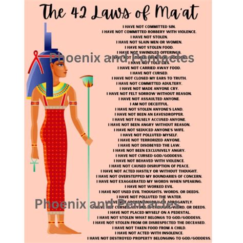 The 42 Laws of Ma'at (ONE SHEET 8.5x11 in PDF) - Etsy