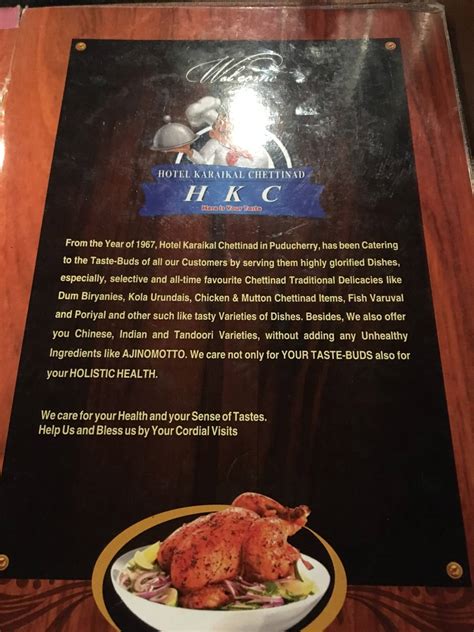 Menu at Karaikal Chettinad Restaurant, Ulundurpet, TRICHY-CHENNAI ...