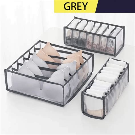 3 peças/conjunto organizador de gavetas para roupas íntimas caixa de ...