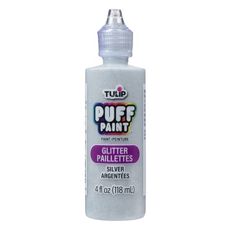 Tulip Puff Fabric Paint, Silver Glitter, 4 fl oz, Liquid Gel - Walmart.com