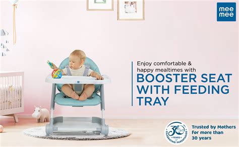 MEE MEE Grey Booster Seat: Elevate Mealtime Joy for Your Baby in Style ...