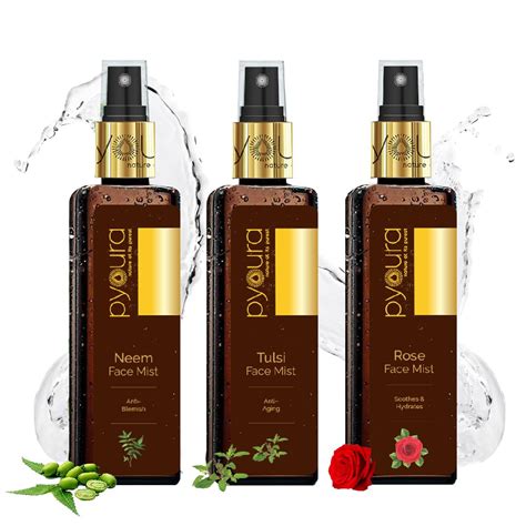 Pyoura Tulsi, Neem, Rose Face Toner for glowing skin combo - 100ml each ...