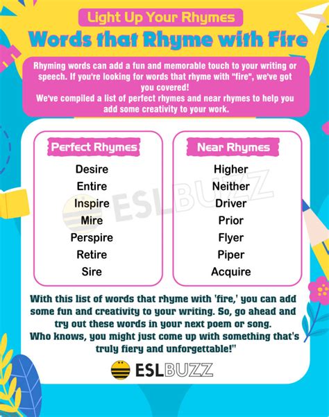 Words that Rhyme with Fire to Illuminate Your Vocabulary - ESLBUZZ