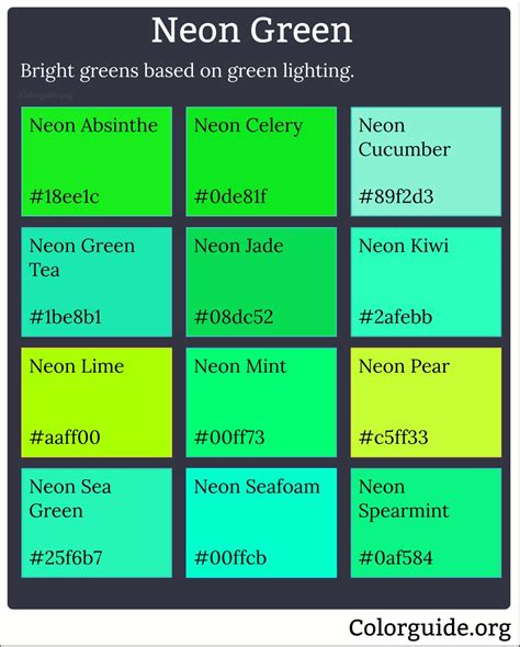 150 Colors of Green - Colorguide.org