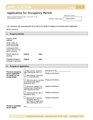 Fillable Online Occupancy Permit Application Form Fax Email Print ...