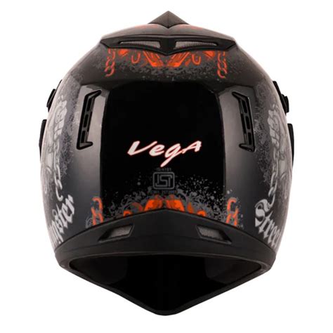 Vega Off Road D/V Gangster Black Orange Helmet | Shop Helmets at ...