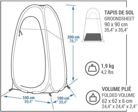 QUECHUA by Decathlon CAMPING SHOWER CUBICLE - 2SECONDS Tent - For 1 ...