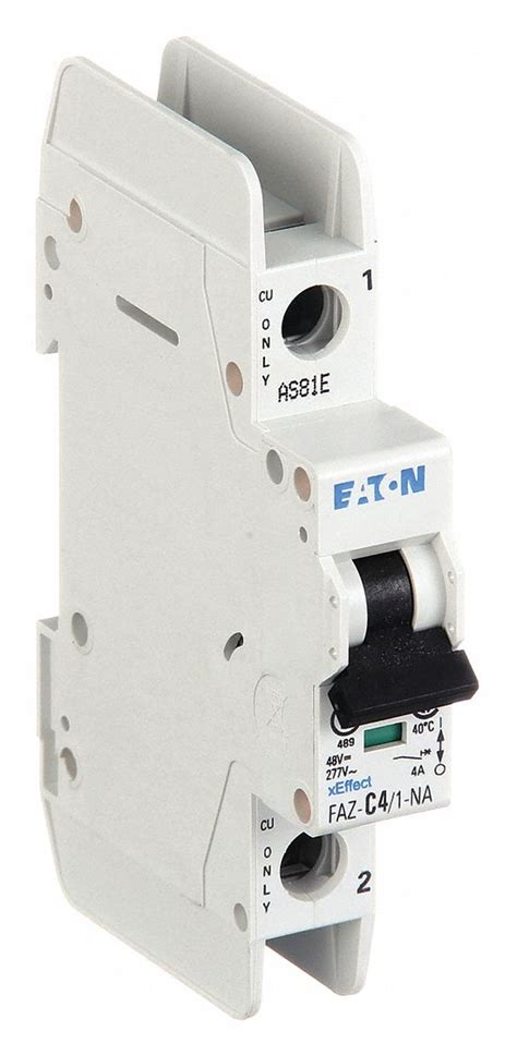EATON, 4 A Amps, 48V DC, IEC Miniature Circuit Breaker - 19YF84|FAZ-C4 ...