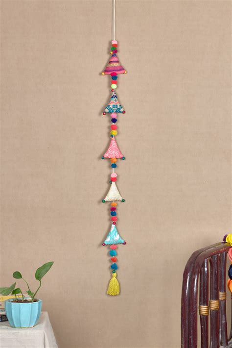 Upcycled Boho Triangles Festive Decoration String Hanging Party Prop ...