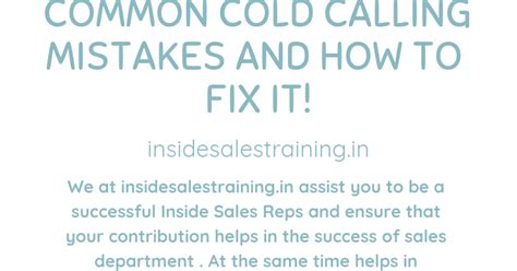 Common Cold Calling Mistakes And How To Fix It!