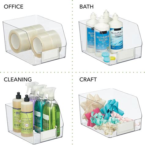 Buy mDesign Plastic Kitchen Food Storage Organizer Bin Basket with Wide ...