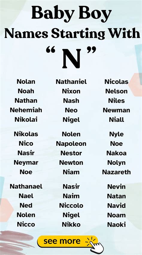 Nice Baby Boy Names Starting with N | Best character names, Boy names ...