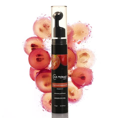 VIA TOKYO ORGANIC Grapeseed Oil Under Eye Cream Roll on with L-Arginine ...