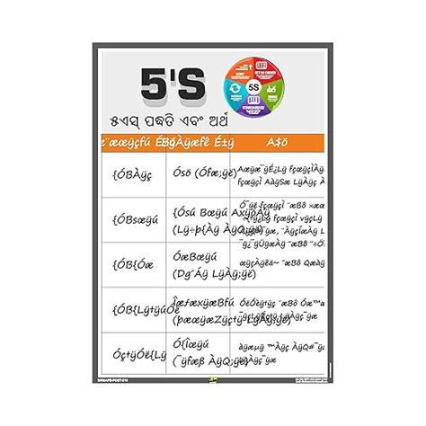 Mr. Safe - 5S Methodology & Meanings Poster in Oriya Sunboard A3 (11.7 ...