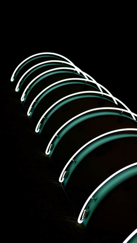 Download wallpaper 1350x2400 neon, lines, lights, arc, curved, dark ...