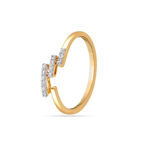 14KT Yellow Zigzag Treasures Gold Diamond Finger Ring