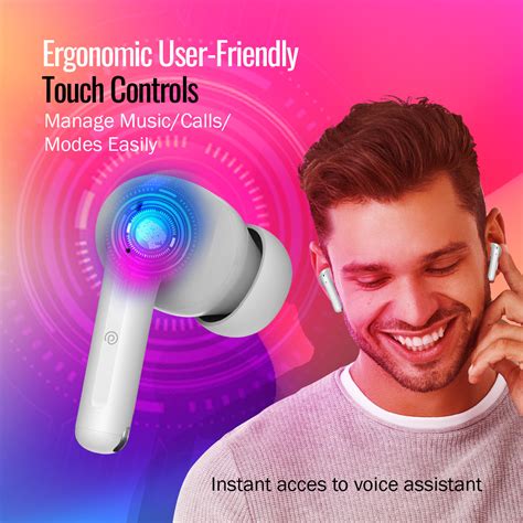 pTron Zenbuds Evo X1 In-Ear TWS Earbuds with Quad Mic (White) - pTron India