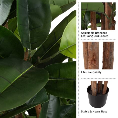 Pure Garden 70-in Green Indoor Floor Rubber Artificial plant in the ...