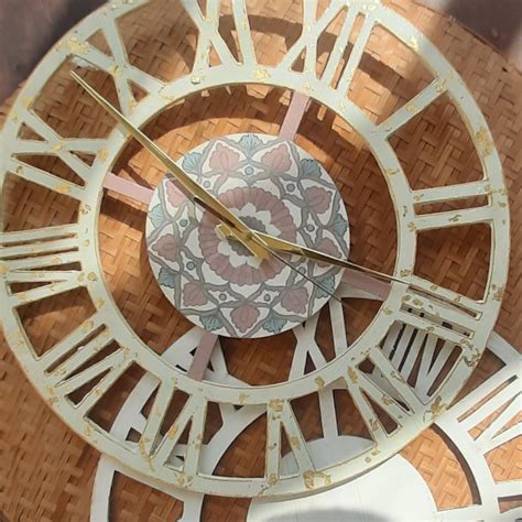 Hand Painted Intricate Wall Clock - Pastel | Home Decor by Khushakriti ...