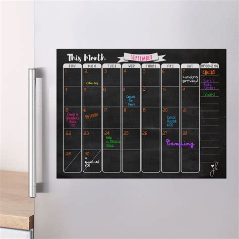 Magnetic Monthly Dry Erase Calendar - Chalkboard Design – JennaKate