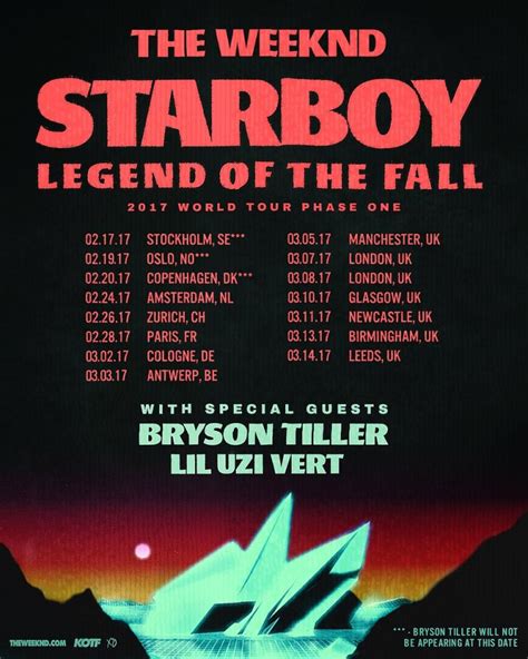 The Weeknd announces “Starboy: Legend of The Fall” tour-Phase 1 – fresh ...