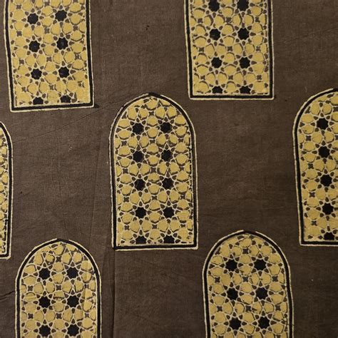 Pure Cotton Ajrak Brown With Black With Sandy Brown Window Hand Block ...